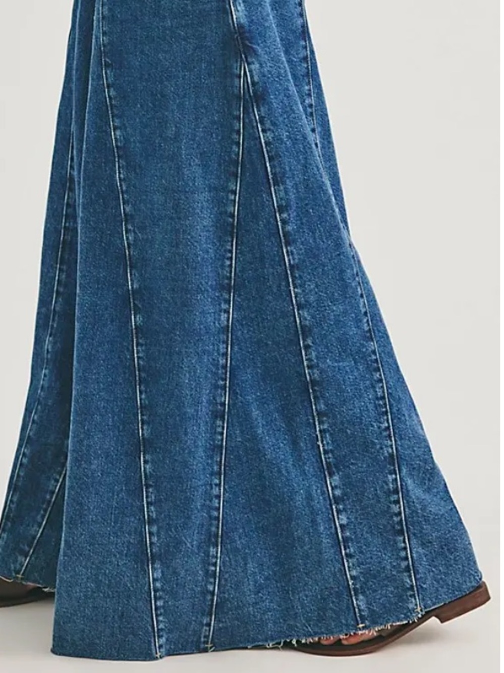 Free People We The Free Vista Apron Denim Jumpsuit Wide Leg Halter Boho | 27 - Picture 3 of 13